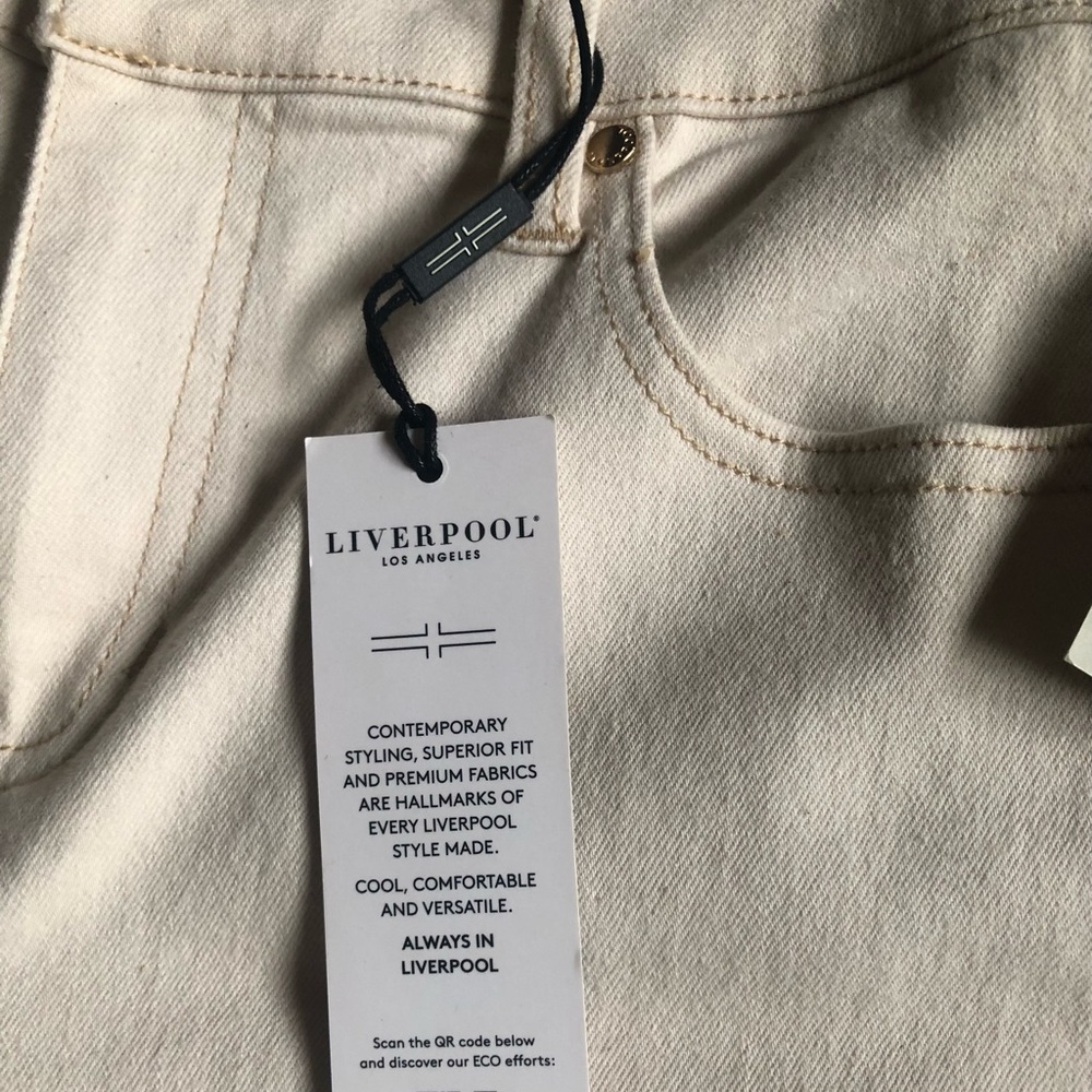 New Liverpool Los Angeles Cream cropped Jeans - Picture 12 of 12